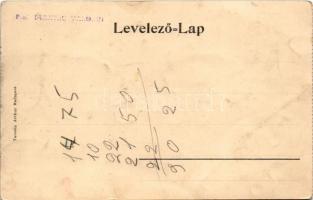 Budapest VIII. Múzeum körút, Nemzeti Múzeum, villamosok, képeslapfüzetből. Taussig Arthur 5325. (gyű...