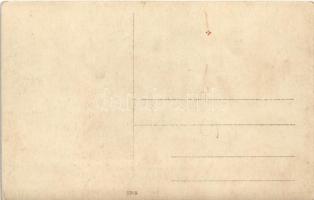 1915 Brest, Brest-Litowsk; WWI German military, White Palace with soldier in winter. H. Vogel photo ...