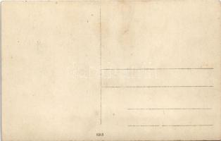 1915 Brest, Brest-Litowsk; Die ausgebrannte Börse / WWI German military, soldiers by the burnt-out s...