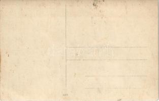 1915 Brest, Brest-Litowsk; WWI German military, temporary bridge at the site of the destroyed bridge...