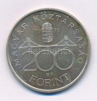 1993. 200Ft Ag "MNB" T:AU,XF patina Adamo F13
