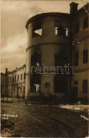 1915 Brest, Brest-Litowsk; WWI German military, ruins of the Bernardine Church with soldiers in wint...