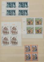 Ausztria 1990-2001 négyestömb összeállítás, 65 különféle négyestömb 8 lapos A/4 berakóban