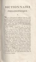 Voltaire [Arouet, François-Marie]:
Dictionnaire philosophique. Tome I.
Gotha, 1786. Chez Charles-G...