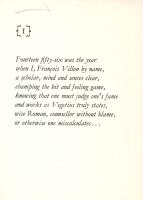 Villon, François: 
Small Testament. (A Kossuth Nyomda bibliofil minikönyve.)
Budapest, 1983. (Koss...