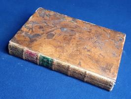 Apuleius, Lucius: Lucii Apuleji Madaurensis platonici philosophi Opera ad optimas editiones collata. Praemittitur notitia literaria studiis Societatis Bipontinae. Volumen secundum. [Zweibrücken] Biponti, 1788. Ex Typographia Societatis. 1 t. (rézmetszetű vignettával illusztrált díszcímlap) + 325 + [3] p. Apulieus (124-170 után) afrikai származású latin író, szónok, műfordító és filozófus. A zweibrückeni Tudós Társaság két kötetben adta ki az ókori gondolkodó műveit, tételünk Apuleius mágiáról, a szókratészi filozófiáról írt értekezéseit és műfordításait adja közre. A belív első és utolsó oldalán régi tulajdonosi bélyegzés, egy oldalon régi tulajdonosi könyvjegy, az első előzéken Ex libris. VD18 9012989X. Poss.: Finály Henrik (1825-1898) klasszika-filológus, a kolozsvári egyetem tanára. Öt bordára fűzött, díszesen aranyozott gerincű korabeli bőrkötésben, az aranyozott címfeliratok a gerincen vörös és zöld címkén, vörös festésű lapszélekkel. Szép példány.