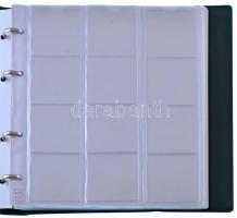 "NUMIS JUNIOR" zöld műbőr négygyűrűs berakó album, összesen 8db berakólappal (179db férőhe...