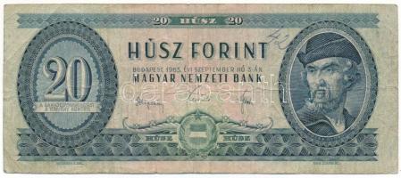 1965. 20Ft "C 261 098780" elején kézírás T:F Adamo F14
