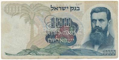 Izrael 1968. 100P "64059775/4" T:VG Israel 1968. 100 Pounds "64059775/4" C:VG Krause P#37