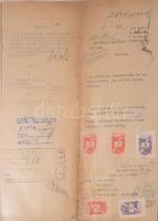 Óriási okmánybélyeges irat gyűjtemény. közel 200 darab irat nagyrészt az 1950-es évek okmánybélyegei...