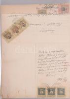 Több mint 200 darabos, fele részt Korona-fillér, felerészt forint-fillér okmánybélyeges óriási okmán...