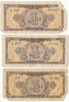 Románia 1952. 1L (3x) mindhárom eltérő sorozatjellel: "e", "g", "t" T:F,VG Romania 1952. 1 Leu (3x) all three with different prefixes: "e", "g", "t" C:F,VG Krause 81.b