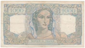 Franciaország 1949. 1000Fr T:F tűlyukak, kis szakadás
France 1949. 1000 Francs C:F pinholes, small ...