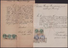 1891 Két okmány, egyik nagy címletű lerovással