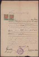 1902,1927 Két okmány, egyik nagy címletű lerovással