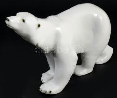 Royal Dux jegesmedve. Jelzett, hibátlan, 30x19 cm /// Royal Dux polar bear. Marked, flawless, 30 × 1...