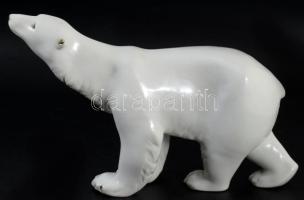 Royal Dux jegesmedve. Jelzett, hibátlan, 30x19 cm /// Royal Dux polar bear. Marked, flawless, 30 × 1...