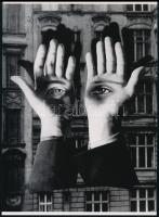 1932 Bayer Herbert (1900-1985) osztrák - amerikai fotográfus fotómontázsa (Magányos metropolisz), 1 db modern nagyítás, jelzés nélkül, 21x15 cm