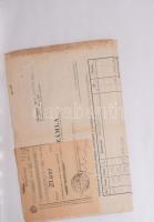 ca 1900-1960 Vegyes okmány gyűjtemény Miskolc környéki számlák, reklámok, egyéb iratok, okmányok, kb...