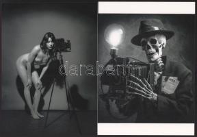 cca 1978 "Kollégák, pár év különbséggel", szolidan erotikus felvétel, 2 db modern nagyítás, jelzés nélkül, 21x15 cm