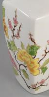 Hollóházi virágos váza. Kézzel festett, jelzett, hibátlan 31 cm