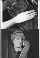 cca 1928 Man Ray (1890-1976) amerikai fotóművész, a dadaizmus és a szürrealizmus egyik meghatározó művészének alkotásai, 2 db modern nagyítás, 21×15 cm