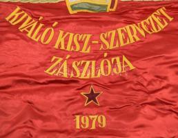 1957 Szocreál műselyem brigádzászló 35x48 cm