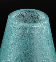 Karcag Berekfürdői krakléüveg hengerváza, jelzett hibátlan, m: 21 cm