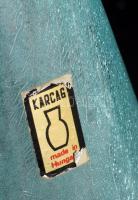 Karcag Berekfürdői krakléüveg hengerváza, jelzett hibátlan, m: 21 cm