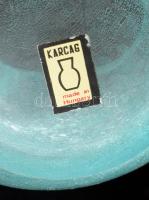 Karcag Berekfürdői krakléüveg tálka, jelzett hibátlan,d: 12 cm