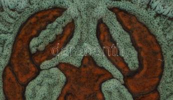 Gorka Géza (1894-1971): Iparművészeti vállalatos rákos tál. Kézzel festett mázas kerámia, jelzett, h...