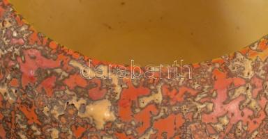 Tófej retro váza. Csorgatott mázas, hibátlan d: 23 cm