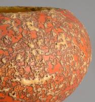 Tófej retro váza. Csorgatott mázas, hibátlan d: 23 cm