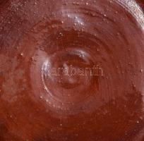 Jelzés nélkül: Retro váza, mázas kerámia, kézzel festett, jelzett, hibátlan 15 cm