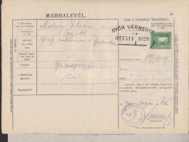 1919-1929 4db marhalevél 4f,8f,12f,16f illetékkel ellátva