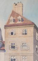 Hoffelner, Franz (1875-1936): Bécs, Franziskanerplatz. Akvarell, papír, jelzett. Üvegezett, sérült f...