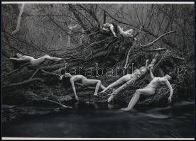 cca 1987 "Nimfák sziesztája", szolidan erotikus felvétel, 1 db modern nagyítás, jelzés nélkül, 21x15 cm
