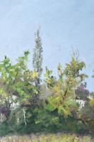 Magistrák Károly (-): Csendes part, 1980. Olaj, vászon, jelzett. Sérült. 80×60 cm