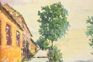 Magistrák Károly (-): Távolban a vitorlások, 1980. Olaj, vászon, jelzett. Fakeretben. 60×45 cm