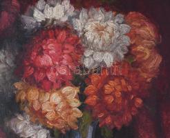 Balogh jelzéssel: Csendélet. Olaj, karton. Dekoratív, sérült fakeretben. 68×48 cm