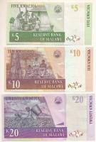 Malawi 1989. 5K + 10K + 20K T:UNC hullámos papír
Malawi 1989. 5 Kwacha + 10 Kwacha + 20 Kwacha C:UN...