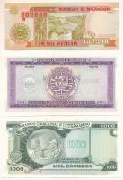 Mozambik 1976. (1967) 500E + 1976. (1972) 1000E mindkettő fekete "BANCO DE MOCAMBIQUE" fel...