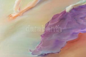 Jelzés nélkül (XX. sz. vége): Fekvő női akt. Olaj, farost. Apró lyukkal. Fakeretben. 55×68 cm