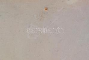 Jelzés nélkül (XX. sz. vége): Fekvő női akt. Olaj, farost. Apró lyukkal. Fakeretben. 55×68 cm