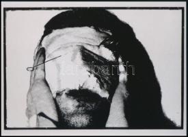 cca 1976 Hajas Tibor (1946-1980) képzőművész, performansz alkotása, 1 db modern nagyítás, jelzés nélkül, 15x21 cm