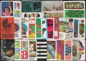 cca 1970-1990 30 db különböző retro reklámos kártyanaptár