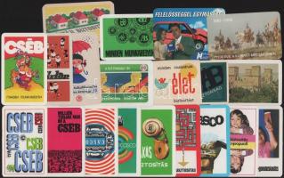 cca 1970-1990 20 db különböző retro reklámos kártyanaptár