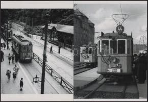cca 1941 előtti felvételek budapesti villamosokról, 2 db modern nagyítás, jelzés nélkül, 21x15 cm