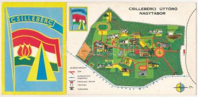 Budapest XII. Csillebérci Úttörő Tábor, országzászló, térkép. Magyar Úttörők Szövetsége