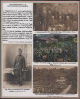 1914-16 A császári és királyi esztergomi 26. gyalogezredet bemutató gyűjtemény 10 db eredeti fotó, fotólap és képeslap kísérő szövegekkel, nemzeti szín szegélyű tablókon. (A képek leszedhetőek)  1916 The collection presenting the k.u.k. 26th Esztergom Infantry Regiment consists of 10 original postcards and photos with accompanying texts, on panels. (The cards can be detached)